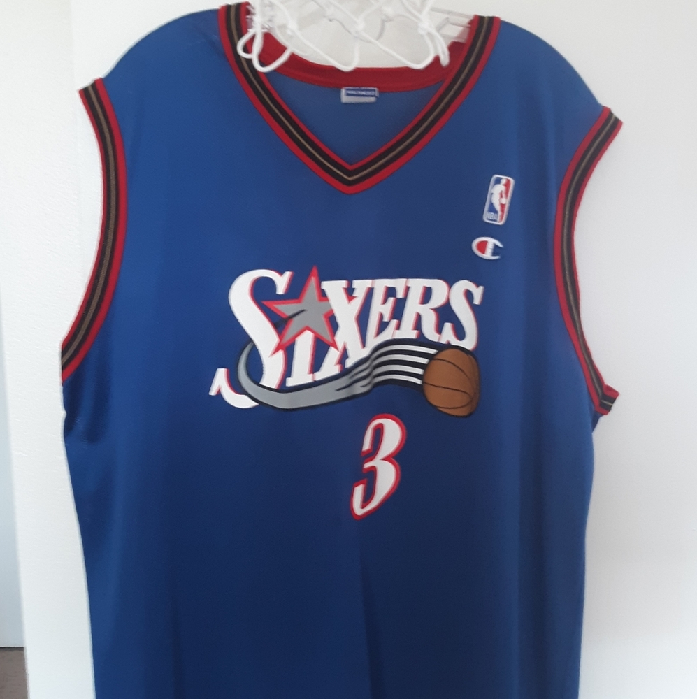 Champion Allen Iverson 76ers Blue Jersey